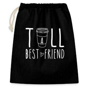 Tall Best Friend Funny Coffee Design - Gift Bag 40 x 50 cm - black - Front