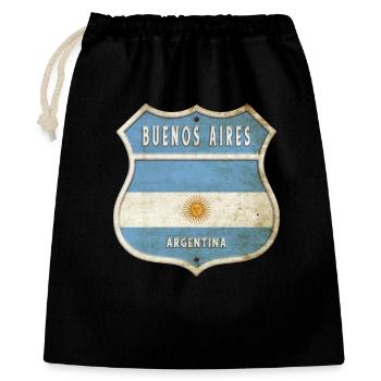 Buenos Aires Argentinien Wappen Flaggen Design - Geschenkbeutel aus Baumwolle (40 x 50 cm) - Schwarz - Vorne