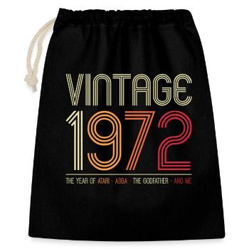 Vintage 1972 Retro Year Graphic - Gift Bag 40 x 50 cm - black - Front