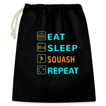 Mangez. Dormir. Squash. Répéter le design - Sac cadeau 40 x 50 cm - noir - Devant
