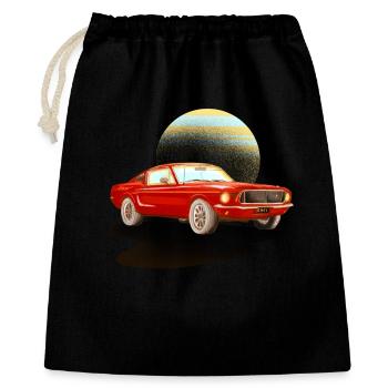 Auto rotes Auto - Geschenkbeutel aus Baumwolle (40 x 50 cm) - Schwarz - Vorne