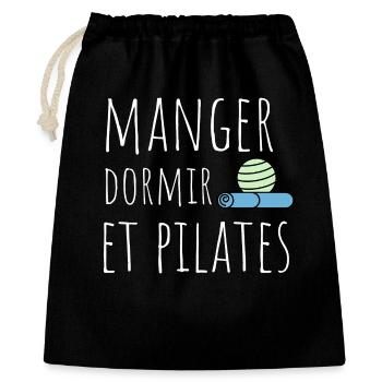 manger dormir pilates - Sac cadeau 40 x 50 cm - noir - Devant