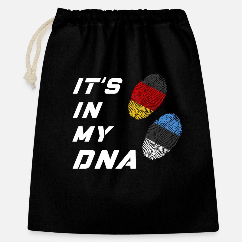 Dans mon ADN l’Allemagne et l’Estonie - Sac cadeau 40 x 50 cm - noir