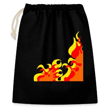 flammen Eckmuster, cooles naturmuster, beliebt - Geschenkbeutel aus Baumwolle (40 x 50 cm) - Schwarz - Vorne