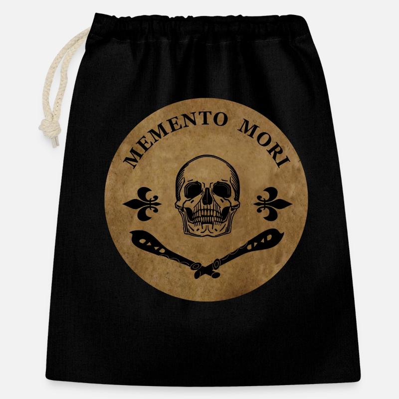 Memento Mori - Geschenkbeutel aus Baumwolle (40 x 50 cm) - Schwarz