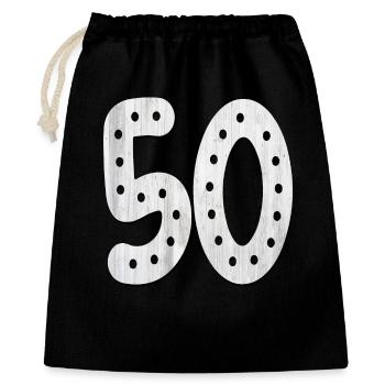 Numéro 50 - 50e anniversaire - Cinquante - Sac cadeau 40 x 50 cm - noir - Devant