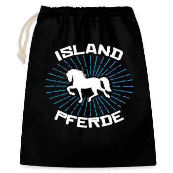 Pferde Isländer Statement Islandpferde Pferdeliebe - Geschenkbeutel aus Baumwolle (40 x 50 cm) - Schwarz - Vorne