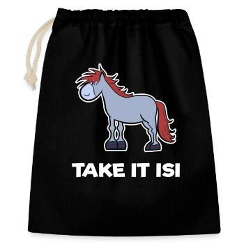 Chevaux poulains Poney Haflinger Chevaux islandais Dicton - Sac cadeau 40 x 50 cm - noir - Devant