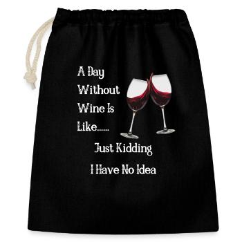A day without wine? NO THANK YOU - Gift Bag 40 x 50 cm - black - Front