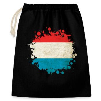 Luxemburg Flaggen Klecks - Geschenkbeutel aus Baumwolle (40 x 50 cm) - Schwarz - Vorne
