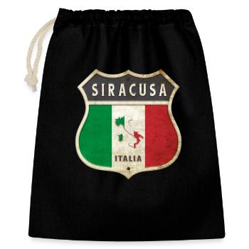 Syrakus Italien Wappen Flaggen Design - Geschenkbeutel aus Baumwolle (40 x 50 cm) - Schwarz - Vorne