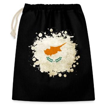 Zypern Vintage Klecks Flagge - Geschenkbeutel aus Baumwolle (40 x 50 cm) - Schwarz - Vorne