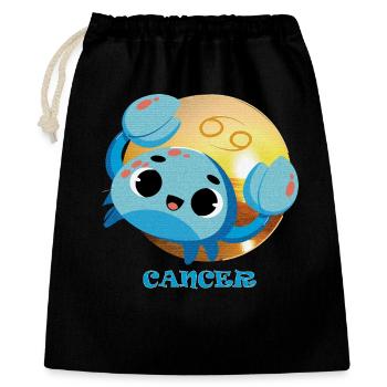 Cancer des signes du zodiaque - Sac cadeau 40 x 50 cm - noir - Devant