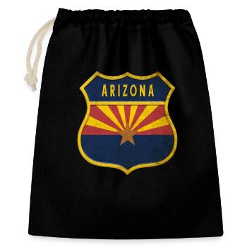 Motif écusson des drapeaux Arizona - Sac cadeau 40 x 50 cm - noir - Devant