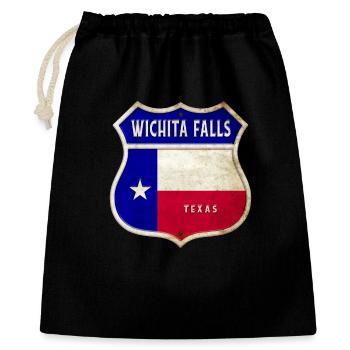 Wichita Falls Texas Drapeaux à armoiries - Sac cadeau 40 x 50 cm - noir - Devant