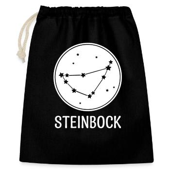 Steinbock Sternbild Himmel Sterne Galaxie Horoskop - Geschenkbeutel aus Baumwolle (40 x 50 cm) - Schwarz - Vorne