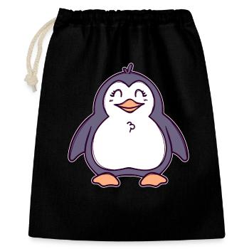 Cool Seevogel Süß Tier Pinguin Vogel Südpol - Geschenkbeutel aus Baumwolle (40 x 50 cm) - Schwarz - Vorne