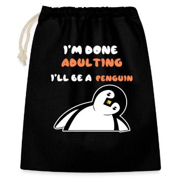 Humorous Statement Animal Bird Cool Penguin - Gift Bag 40 x 50 cm - black - Front