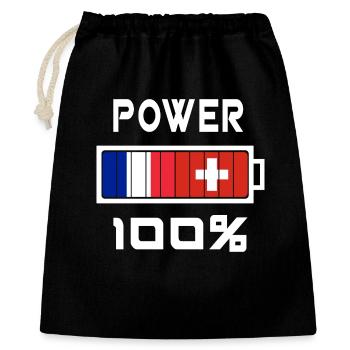 La Suisse et France Power 100 % - Sac cadeau 40 x 50 cm - noir - Devant