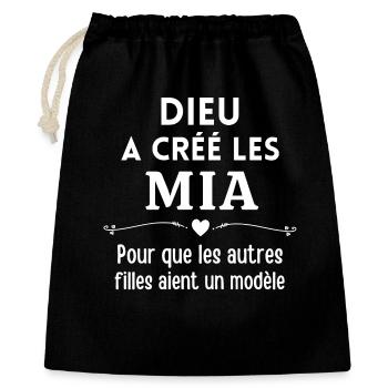 Mia, prénom Mia, anniversaire Mia - Sac cadeau 40 x 50 cm - noir - Devant
