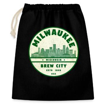 Milwaukee Brew City Skyline - Geschenkbeutel aus Baumwolle (40 x 50 cm) - Schwarz - Vorne