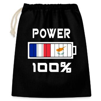 Zypern und Frankreich Power 100% - Geschenkbeutel aus Baumwolle (40 x 50 cm) - Schwarz - Vorne