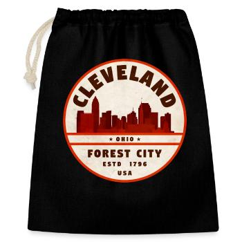 Cleveland Forest City Emblem - Geschenkbeutel aus Baumwolle (40 x 50 cm) - Schwarz - Vorne