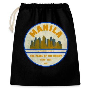 Manila Skyline – Pearl of the Orient - Gift Bag 40 x 50 cm - black - Front