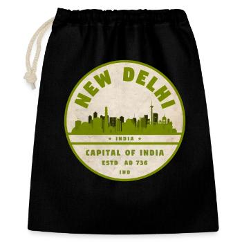 New Delhi Skyline Vintage Siegel - Geschenkbeutel aus Baumwolle (40 x 50 cm) - Schwarz - Vorne