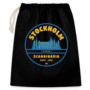 Insigne de la Skyline de Stockholm Bleu Jaune - Sac cadeau 40 x 50 cm - noir - Devant