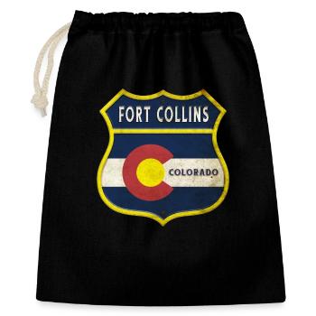 Fort Collins Colorado Wappen Design - Geschenkbeutel aus Baumwolle (40 x 50 cm) - Schwarz - Vorne