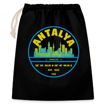Antalya Skyline Badge Turkey - Gift Bag 40 x 50 cm - black - Front
