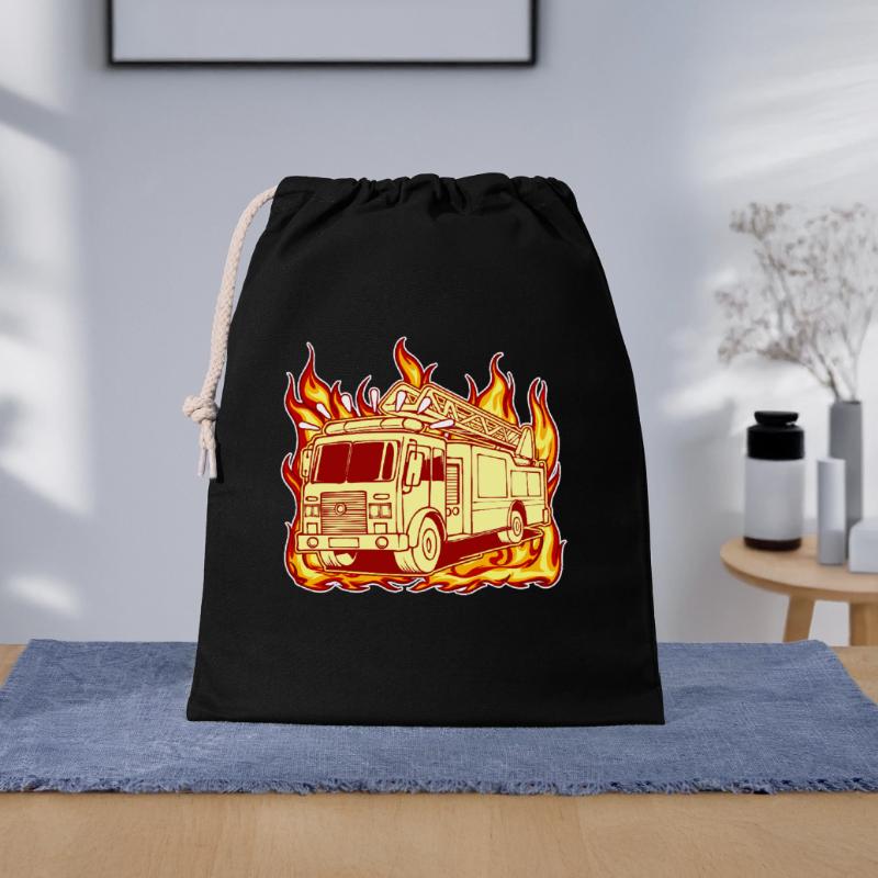 Fire Burning Fire Brigade Fire Engine Fire Protection Gift Bag 40 x 50 cm