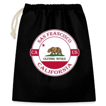 Logo souvenir du drapeau de la Californie de San Francisco aux États-Unis - Sac cadeau 40 x 50 cm - noir - Devant
