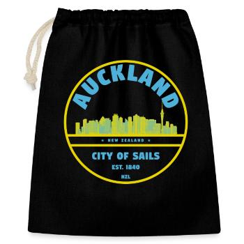 Auckland City of Sails Skyline - Geschenkbeutel aus Baumwolle (40 x 50 cm) - Schwarz - Vorne