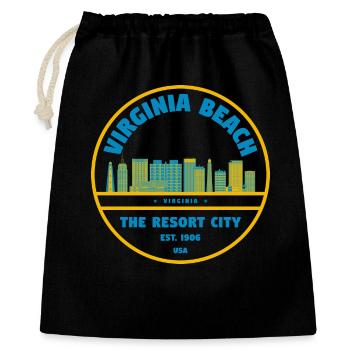 Virginia Beach Skyline Logo - Geschenkbeutel aus Baumwolle (40 x 50 cm) - Schwarz - Vorne
