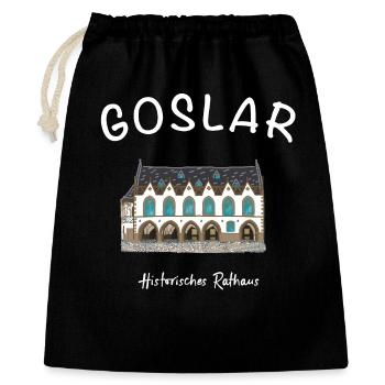 Goslar, hôtel de ville historique emblématique, - Sac cadeau 40 x 50 cm - noir - Devant