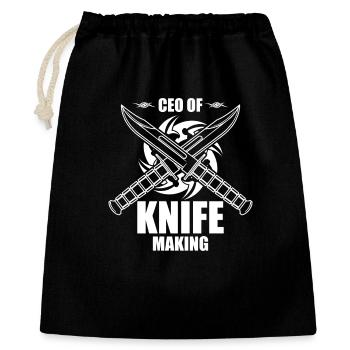 Geschäftsführer von Knife Making - Geschenkbeutel aus Baumwolle (40 x 50 cm) - Schwarz - Vorne