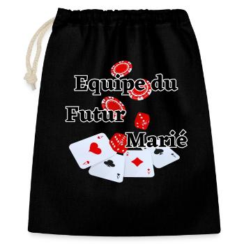Team équipe Futur Marié Poker. Fête EVG mariage - Sac cadeau 40 x 50 cm - noir - Devant
