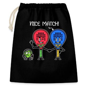 Padelteam Padel Spieler Ball Statement Racket - Geschenkbeutel aus Baumwolle (40 x 50 cm) - Schwarz - Vorne