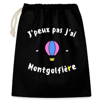 J peux pas j ai Montgolfière - Sac cadeau 40 x 50 cm - noir - Devant