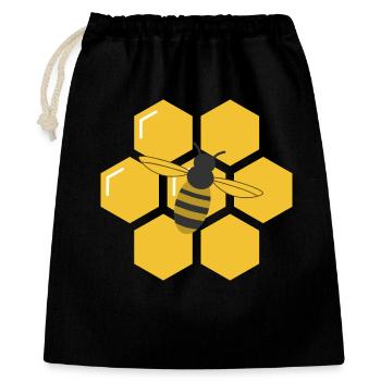 Bee and Honeycomb - Gift Bag 40 x 50 cm - black - Front