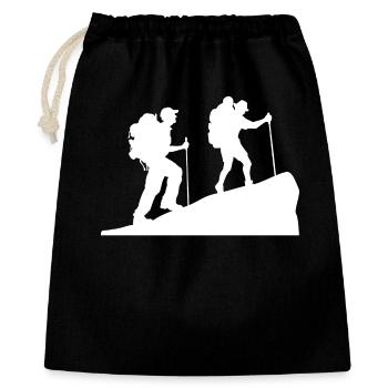 Wanderwege Wanderer Klettersteig Wandern Wanderung - Geschenkbeutel aus Baumwolle (40 x 50 cm) - Schwarz - Vorne