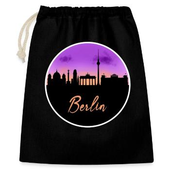 Berlin Fine Skyline - Geschenkbeutel aus Baumwolle (40 x 50 cm) - Schwarz - Vorne