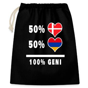 Arménie et Danemark 100% drapeau de génie - Sac cadeau 40 x 50 cm - noir - Devant