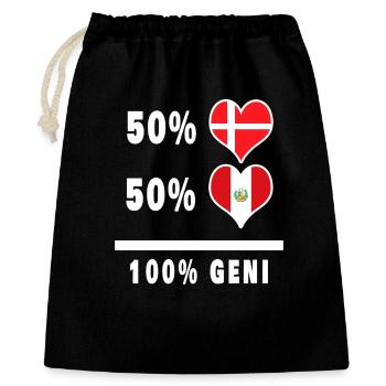Peru and Denmark 100% genius flag - Gift Bag 40 x 50 cm - black - Front