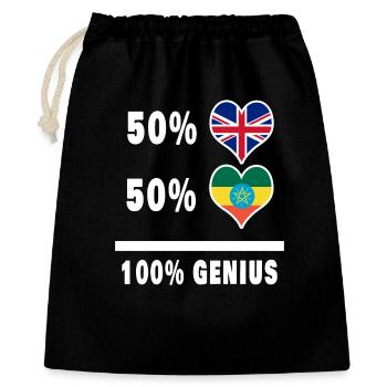 Ethiopia and Great Britain 100% Genius Flag - Gift Bag 40 x 50 cm - black - Front