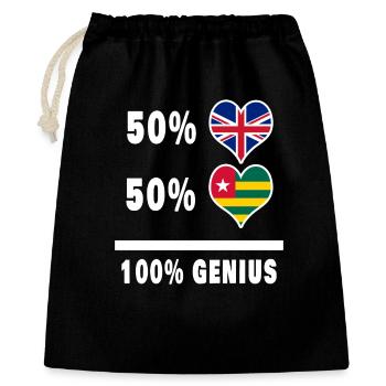 Togo and Great Britain 100% Genius Flag - Gift Bag 40 x 50 cm - black - Front