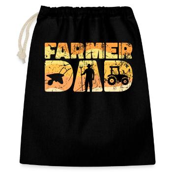 Kraftfahrzeug Traktor Statement Landluft Landwirt - Geschenkbeutel aus Baumwolle (40 x 50 cm) - Schwarz - Vorne