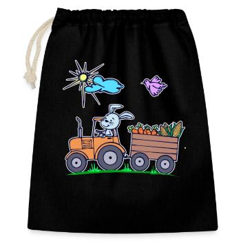 Véhicule Tracteur Déclaration de l’agriculteur agricole biologique - Sac cadeau 40 x 50 cm - noir - Devant